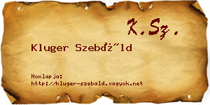 Kluger Szebáld névjegykártya